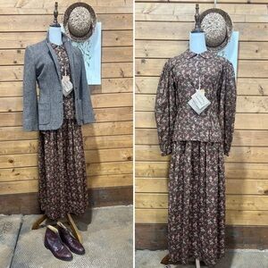 Ralph Lauren Country NWT VTG Rose Print Blouse & Maxi Skirt Set Rare Collectible